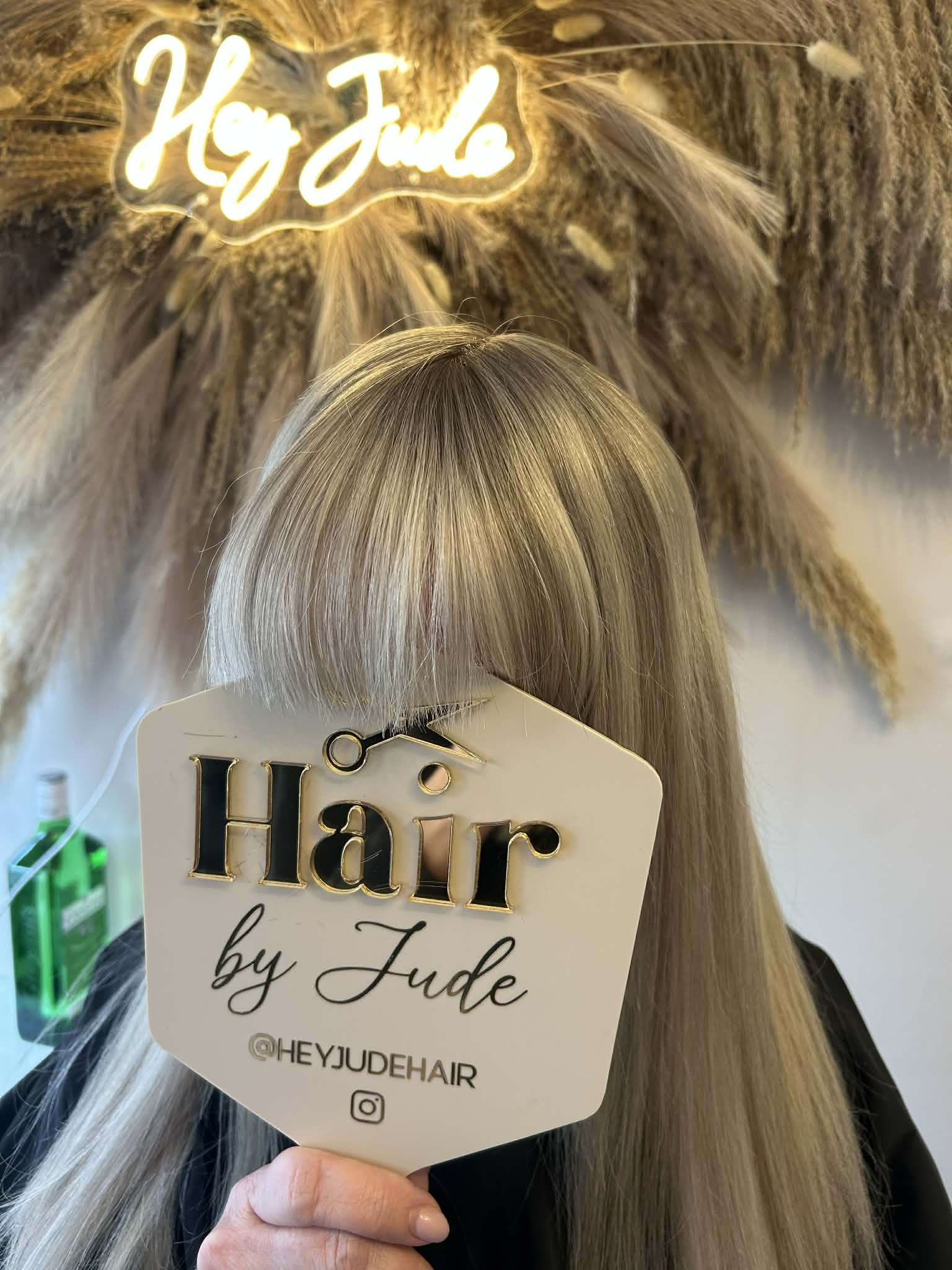 After hair enhancer, client one