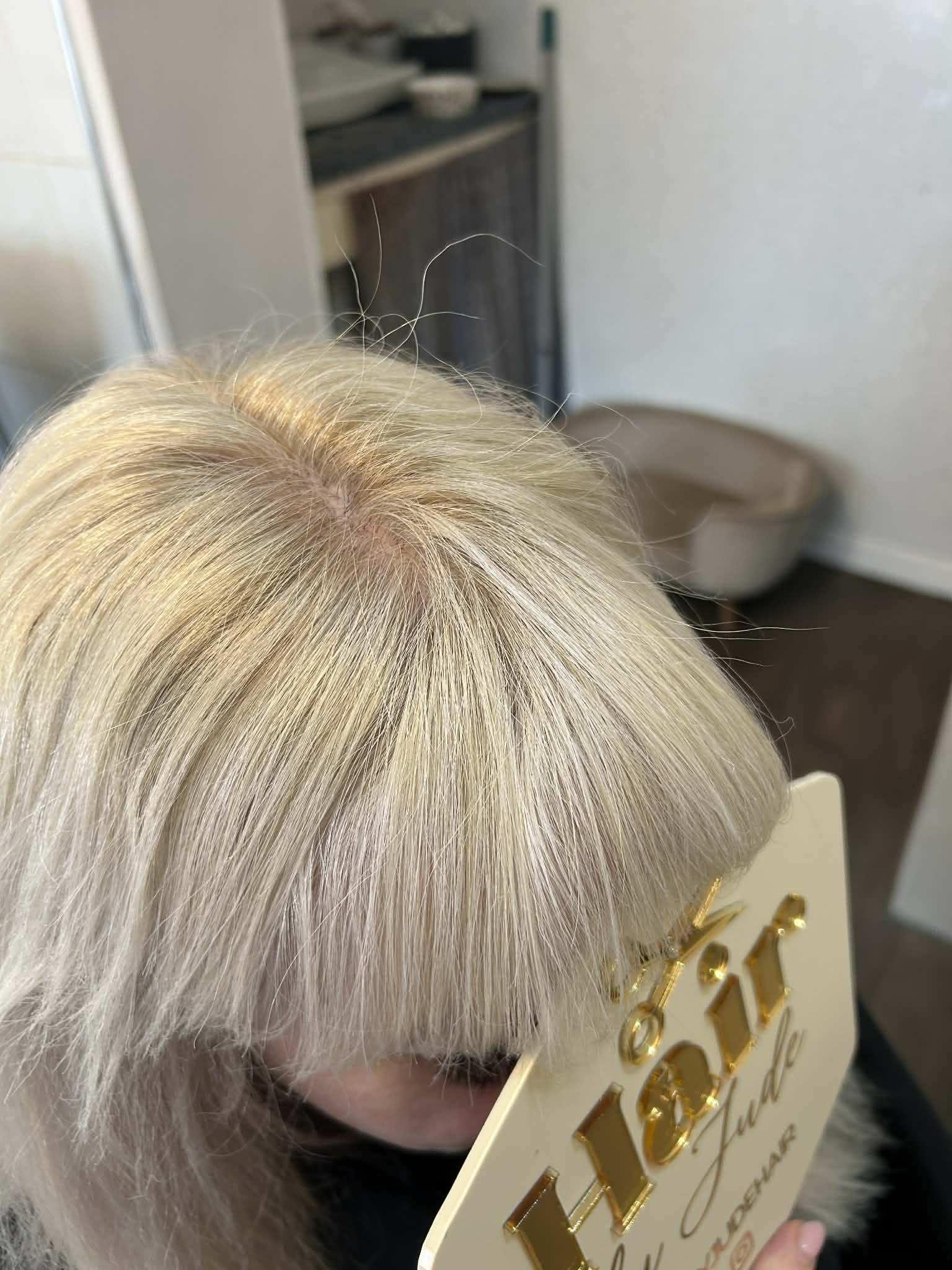 Before hair enhancer, client one